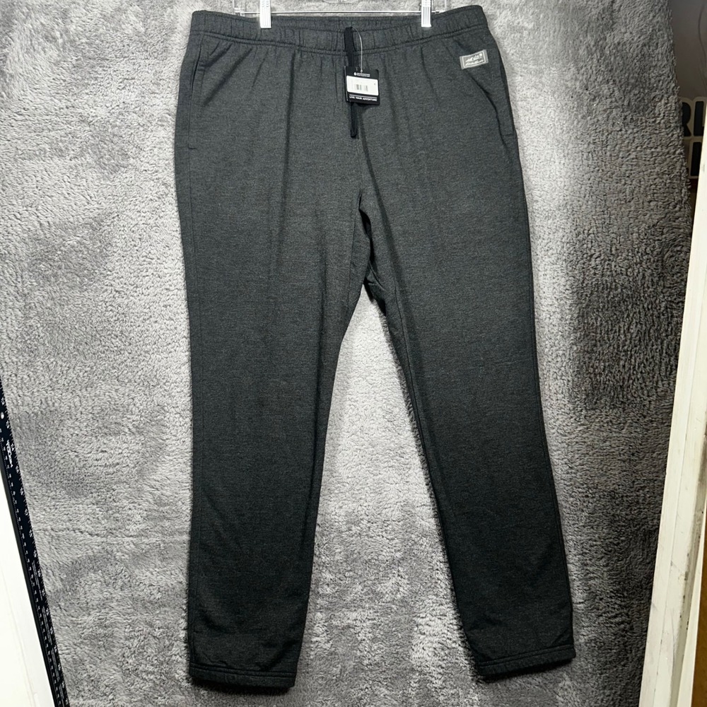 Eddie Bauer Joggers Mens XL Charcoal Gray Heather‎ Fleece Lined Drawstring Pants